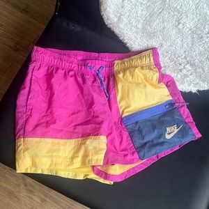 Pink and colorful nike shorts